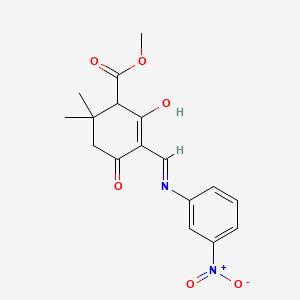 molecular formula C17H18N2O6 B3717290 methyl 2,2-dimethyl-5-{[(3-nitrophenyl)amino]methylene}-4,6-dioxocyclohexanecarboxylate 