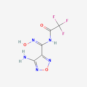 molecular formula C5H4F3N5O3 B3717456 N-[(E)-(4-amino-1,2,5-oxadiazol-3-yl)(hydroxyimino)methyl]-2,2,2-trifluoroacetamide 