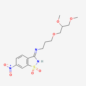 molecular formula C15H21N3O7S B3717541 3-{[3-(2,3-DIMETHOXYPROPOXY)PROPYL]AMINO}-6-NITRO-1H-1,2-BENZISOTHIAZOLE-1,1-DIONE 