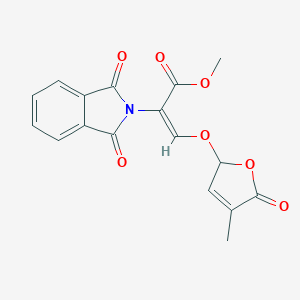 molecular formula C17H13NO7 B371756 methyl (E)-2-(1,3-dioxoisoindol-2-yl)-3-[(4-methyl-5-oxo-2H-furan-2-yl)oxy]prop-2-enoate 