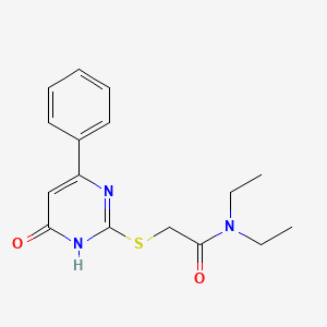 molecular formula C16H19N3O2S B3717622 N,N-diethyl-2-[(6-oxo-4-phenyl-1,6-dihydro-2-pyrimidinyl)sulfanyl]acetamide 