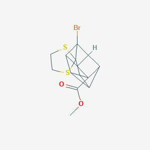 molecular formula C14H15BrO2S2 B371768 Methyl 1'-bromospiro[1,3-dithiolane-2,10'-pentacyclo[4.4.0.02,5.03,8.04,7]decane]-4'-carboxylate 