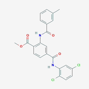 molecular formula C23H18Cl2N2O4 B3717722 Methyl 4-[(2,5-dichlorophenyl)carbamoyl]-2-[(3-methylbenzoyl)amino]benzoate 