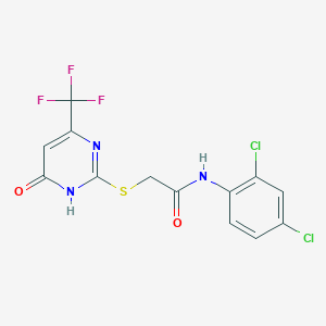 molecular formula C13H8Cl2F3N3O2S B3717808 N-(2,4-dichlorophenyl)-2-{[6-oxo-4-(trifluoromethyl)-1,6-dihydropyrimidin-2-yl]sulfanyl}acetamide 