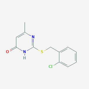 molecular formula C12H11ClN2OS B3717824 2-[(2-Chlorobenzyl)thio]-6-methylpyrimidin-4-ol CAS No. 91397-92-1