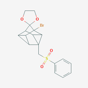 1-Bromo-3-[(phenylsulfonyl)methyl]spiro(pentacyclo[3.3.1.0~2,4~.0~3,7~.0~6,8~]nonane-9,2'-[1,3]-dioxolane)