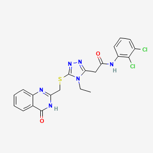 molecular formula C21H18Cl2N6O2S B3717886 N-(2,3-dichlorophenyl)-2-(4-ethyl-5-{[(4-oxo-3,4-dihydroquinazolin-2-yl)methyl]sulfanyl}-4H-1,2,4-triazol-3-yl)acetamide 