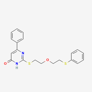 molecular formula C20H20N2O2S2 B3717898 4-phenyl-2-[2-(2-phenylsulfanylethoxy)ethylsulfanyl]-1H-pyrimidin-6-one 