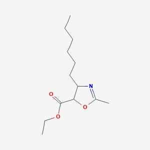 Ethyl 4-hexyl-2-methyl-4,5-dihydro-1,3-oxazole-5-carboxylate