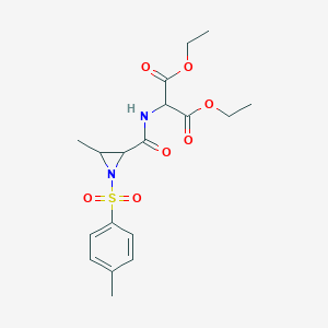 molecular formula C18H24N2O7S B371797 Diethyl 2-[({3-methyl-1-[(4-methylphenyl)sulfonyl]-2-aziridinyl}carbonyl)amino]malonate 