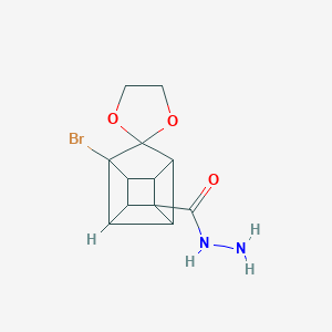 1-Bromospiro(pentacyclo[4.3.0.0~2,5~.0~3,8~.0~4,7~]nonane-9,2'-[1,3]-dioxolane)-4-carbohydrazide