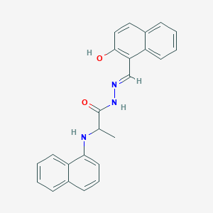 molecular formula C24H21N3O2 B3718023 N'-[(E)-(2-Hydroxynaphthalen-1-YL)methylidene]-2-[(naphthalen-1-YL)amino]propanehydrazide 
