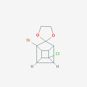 1-Bromo-4-chlorospiro(pentacyclo[4.3.0.0~2,5~.0~3,8~.0~4,7~]nonane-9,2'-[1,3]-dioxolane)