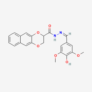 molecular formula C22H20N2O6 B3718165 N-[(Z)-(4-hydroxy-3,5-dimethoxyphenyl)methylideneamino]-2,3-dihydrobenzo[g][1,4]benzodioxine-3-carboxamide 