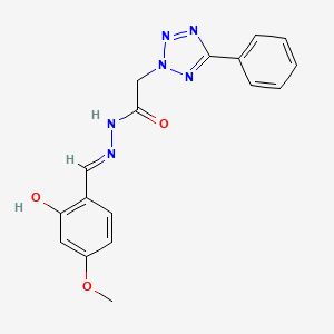 molecular formula C17H16N6O3 B3718170 N-[(E)-(2-hydroxy-4-methoxyphenyl)methylideneamino]-2-(5-phenyltetrazol-2-yl)acetamide 