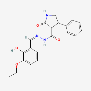 molecular formula C20H21N3O4 B3718190 N'-[(Z)-(3-ethoxy-2-hydroxyphenyl)methylidene]-2-oxo-4-phenylpyrrolidine-3-carbohydrazide 