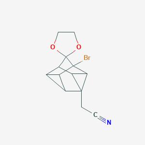 (1-Bromospiro{pentacyclo[4.3.0.0~2,4~.0~3,8~.0~5,7~]nonane-9,2'-[1,3]-dioxolane}-4-yl)acetonitrile