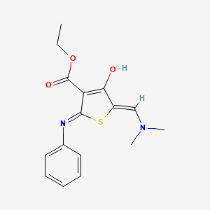 molecular formula C16H18N2O3S B3718211 ethyl 2-anilino-5-[(dimethylamino)methylene]-4-oxo-4,5-dihydro-3-thiophenecarboxylate 