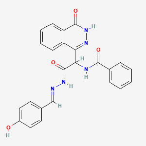 molecular formula C24H19N5O4 B3718283 N-({N'-[(E)-(4-HYDROXYPHENYL)METHYLIDENE]HYDRAZINECARBONYL}(4-OXO-3,4-DIHYDROPHTHALAZIN-1-YL)METHYL)BENZAMIDE 