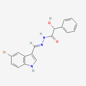 molecular formula C17H14BrN3O2 B3718305 N-[(E)-(5-bromo-1H-indol-3-yl)methylideneamino]-2-hydroxy-2-phenylacetamide 