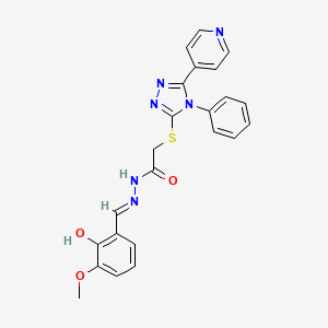 molecular formula C23H20N6O3S B3718330 N'-(2-hydroxy-3-methoxybenzylidene)-2-{[4-phenyl-5-(4-pyridinyl)-4H-1,2,4-triazol-3-yl]thio}acetohydrazide 