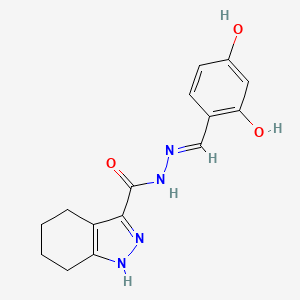 molecular formula C15H16N4O3 B3718368 N'-[(E)-(2,4-dihydroxyphenyl)methylidene]-4,5,6,7-tetrahydro-1H-indazole-3-carbohydrazide 