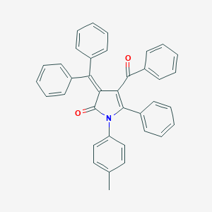 molecular formula C37H27NO2 B371838 4-benzoyl-3-(diphenylmethylene)-1-(4-methylphenyl)-5-phenyl-1,3-dihydro-2H-pyrrol-2-one 