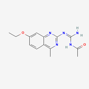 molecular formula C14H17N5O2 B3718394 N-{(E)-amino[(7-ethoxy-4-methylquinazolin-2-yl)amino]methylidene}acetamide 