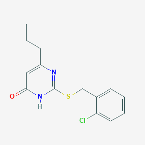 molecular formula C14H15ClN2OS B3718482 2-[(2-Chlorobenzyl)thio]-6-propylpyrimidin-4-ol 