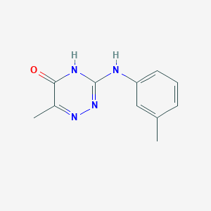 molecular formula C11H12N4O B3718491 6-Methyl-3-[(3-methylphenyl)amino]-1,2,4-triazin-5-ol 