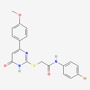 molecular formula C19H16BrN3O3S B3718504 N-(4-bromophenyl)-2-{[4-(4-methoxyphenyl)-6-oxo-1,6-dihydropyrimidin-2-yl]sulfanyl}acetamide 