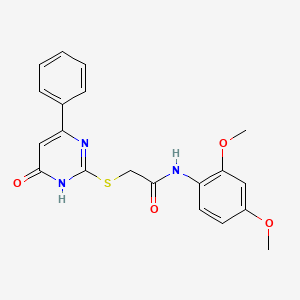 molecular formula C20H19N3O4S B3718512 N-(2,4-dimethoxyphenyl)-2-[(4-hydroxy-6-phenylpyrimidin-2-yl)sulfanyl]acetamide 