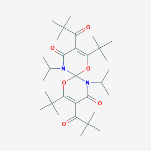 molecular formula C31H50N2O6 B371856 2,8-Di-tert-butyl-3,9-dipivaloyl-5,11-diisopropyl-1,7-dioxa-5,11-diazaspiro[5.5]undeca-2,8-diene-4,10-dione 