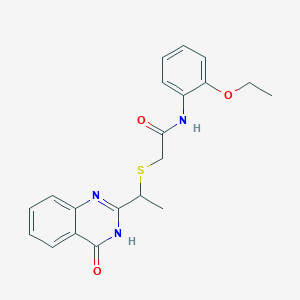 molecular formula C20H21N3O3S B3718616 N-(2-ethoxyphenyl)-2-[1-(4-oxo-3H-quinazolin-2-yl)ethylsulfanyl]acetamide 