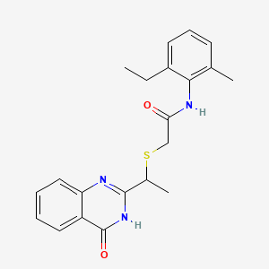 molecular formula C21H23N3O2S B3718618 N-(2-ethyl-6-methylphenyl)-2-[1-(4-oxo-3H-quinazolin-2-yl)ethylsulfanyl]acetamide 