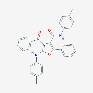 molecular formula C32H26N2O3 B371862 4-benzoyl-N-(4-methylphenyl)-2-phenyl-5-(4-toluidino)-3-furamide 