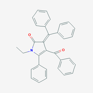 molecular formula C32H25NO2 B371864 4-benzoyl-3-(diphenylmethylene)-1-ethyl-5-phenyl-1,3-dihydro-2H-pyrrol-2-one 