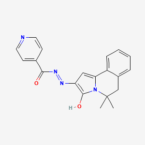 molecular formula C20H18N4O2 B3718665 N'-[(2Z)-5,5-DIMETHYL-3-OXO-5,6-DIHYDROPYRROLO[2,1-A]ISOQUINOLIN-2(3H)-YLIDENE]ISONICOTINOHYDRAZIDE 