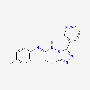 molecular formula C16H14N6S B3718763 N-(4-METHYLPHENYL)-N-[3-(3-PYRIDYL)-7H-[1,2,4]TRIAZOLO[3,4-B][1,3,4]THIADIAZIN-6-YL]AMINE 