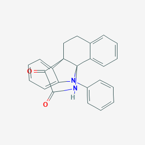 molecular formula C24H18N2O2 B371878 1~3a~,1~4~,1~5~,1~9b~-tetrahydro-2-aza-1~1~H-3(1,2)-benzena-1(3a,9b)-benzo[g]indolacyclopropaphane-1~2~,1~3~-dione 