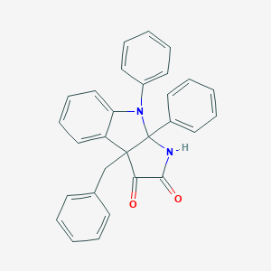 molecular formula C29H22N2O2 B371881 3a-Benzyl-8,8a-diphenyl-1,3a,8,8a-tetrahydropyrrolo[2,3-b]indole-2,3-dione 