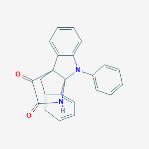 molecular formula C23H16N2O2 B371885 1~8~-Phenyl-1~1~,1~3a~,1~8~,1~8a~-tetrahydro-2(1,2)-benzena-1(3a,8a)-pyrrolo[2,3-b]indolacyclopropaphane-1~2~,1~3~-dione 