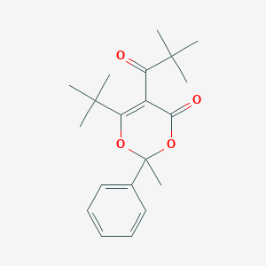molecular formula C20H26O4 B371887 6-tert-butyl-5-(2,2-dimethylpropanoyl)-2-methyl-2-phenyl-4H-1,3-dioxin-4-one 