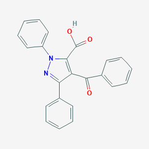 molecular formula C23H16N2O3 B371890 4-benzoyl-1,3-diphenyl-1H-pyrazole-5-carboxylic acid 