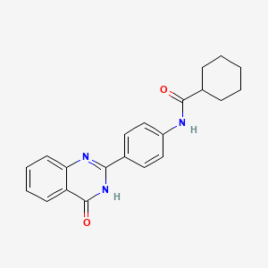 molecular formula C21H21N3O2 B3718904 N-[4-(4-oxo-3,4-dihydroquinazolin-2-yl)phenyl]cyclohexanecarboxamide 