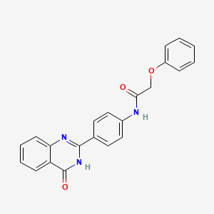 molecular formula C22H17N3O3 B3718929 N-[4-(4-oxo-3,4-dihydroquinazolin-2-yl)phenyl]-2-phenoxyacetamide 