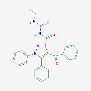 molecular formula C26H22N4O2S B371893 N-[(4-benzoyl-1,5-diphenyl-1H-pyrazol-3-yl)carbonyl]-N'-ethylthiourea 