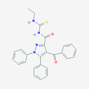 molecular formula C26H22N4O2S B371893 1-(1,5-Diphenyl-4-benzoyl-1H-pyrazol-3-ylcarbonyl)-3-ethylthiourea 