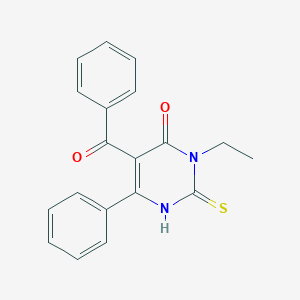 molecular formula C19H16N2O2S B371909 5-benzoyl-3-ethyl-6-phenyl-2-thioxo-2,3-dihydro-4(1H)-pyrimidinone 