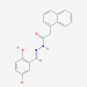 molecular formula C19H15BrN2O2 B3719139 N'-[(E)-(5-bromo-2-hydroxyphenyl)methylidene]-2-(naphthalen-1-yl)acetohydrazide 